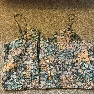 American Eagle Outfitters Floral Camisole - Black and Orange